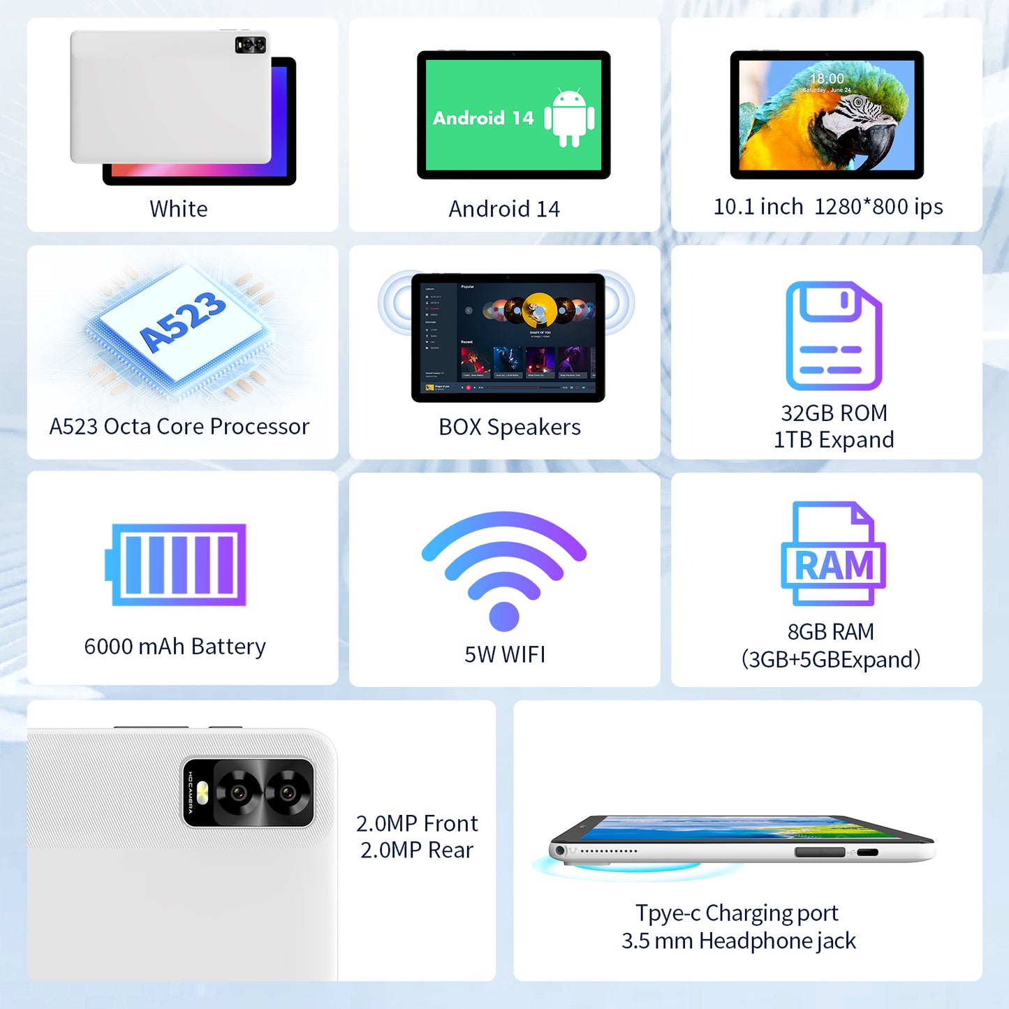 ICON Technologies™ SIKE10A - 10.1" Android Tablet for Professionals and Students